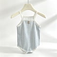 thumbnail image 2 of biudgviw Baby Girl Clothes Breathable Plaid Camisole Bodysuit Newborn Infant Outfit Button Front Sleeveless Casual Onesies(Blue,0-3 Months), 2 of 7