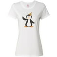 thumbnail image 3 of Inktastic Cute Penguin, Baby Penguin, Penguin with Party Hat Women's T-Shirt, 3 of 5