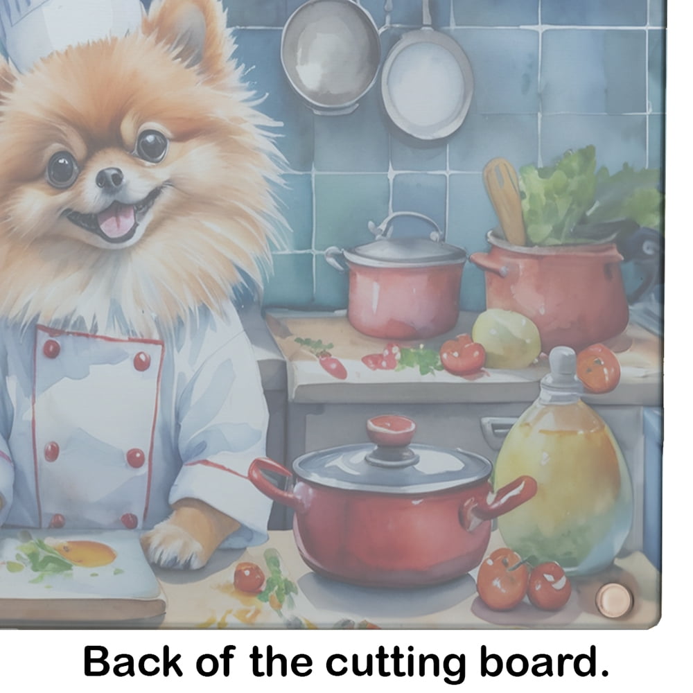 Pomeranian The Chef Glass Cutting Board 12 in x 15 in