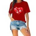 thumbnail image 1 of Outfmvch t-shirts pour Couples Manches Courtes pour Femmes Amour Cœur Grahic Saint-Valentin Col Rond Graphique Manches Courtes Hauts couple t-shirts Graphiques pour Femmes Rouge 1 m, 1 of 6