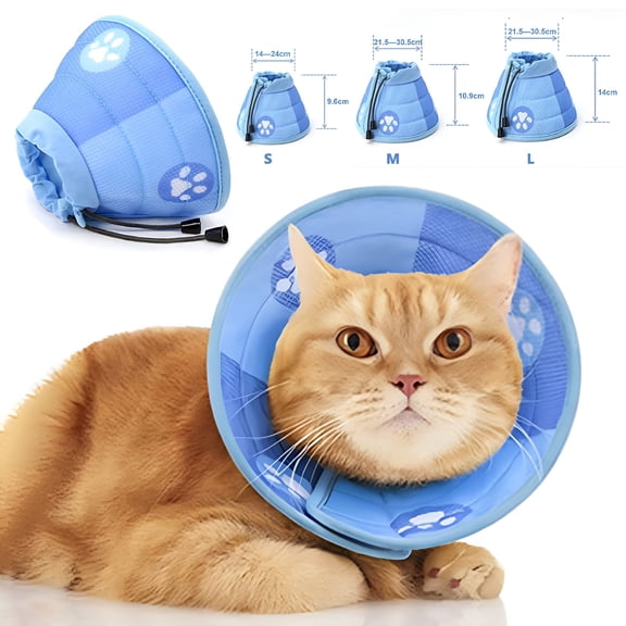 GASTROPOD Cat Cone Collar Soft Comfortable Cat Recovery Collar for Post-Surgery Healing And Anxiety Adjustable Breathable for Cat