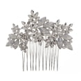 thumbnail image 1 of FRCOLOR Bride Hairpin Bridal Side Comb Floral Wedding Hair Comb Clip Rhinestone Wedding Hairpin,3.15"X2.76"X0.39", 1 of 4