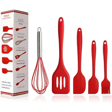 

5 Pieces Non-Stick Silicone Kitchen Utensils Set with Silicone Spatula Set