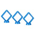 thumbnail image 1 of 3D Floating Display Frame Coin Jewelry Case Holder with Base 3.5" x 3.5" Blue 3pcs, 1 of 6