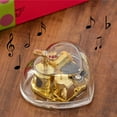 thumbnail image 2 of Hand Windup Metal Movement Octave Box Music Box with Clear Acrylic Heart Shape For Friend Couple Birthday Gift, 2 of 7