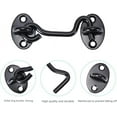 thumbnail image 3 of 2 pieces storm hooks with eyelet. Cabin hooks stainless steel. Door hooks black window hooks. Storm hooks for swing door wood. Shutters wood., 3 of 5