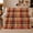 Red Orange Plaid, variant on Autumn Plaid Farmhouse autumn celebration Harvest, Festive autumn celebration Scene, Warm Flannel Blanket for Ranch House and Living Room, Art Lovers autumn celebration Gift, Festive Home Decor