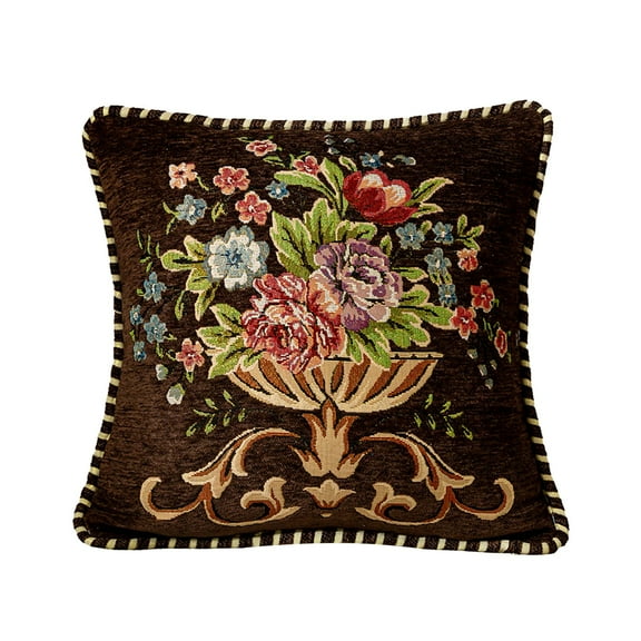 JoyMoreHome Vintage Embroidered Throw Pillow Covers 18.8x18.8 Inch, Tassel Vintage Pattern Pillow Covers, Floral Embroidered Cushions Covers for Sofa Couch Bed Chairs Car