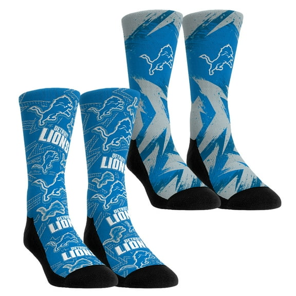 Unisex Rock Em Socks   Detroit Lions Gameday Two-Pack Crew Socks Set