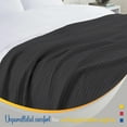 thumbnail image 4 of Color Sense 100% Cotton Waffle Weave Throw Blanket- Lightweight, Soft and Warm for Couch, Sofa and Bed- King (90"X108") Dark Gray, 4 of 7