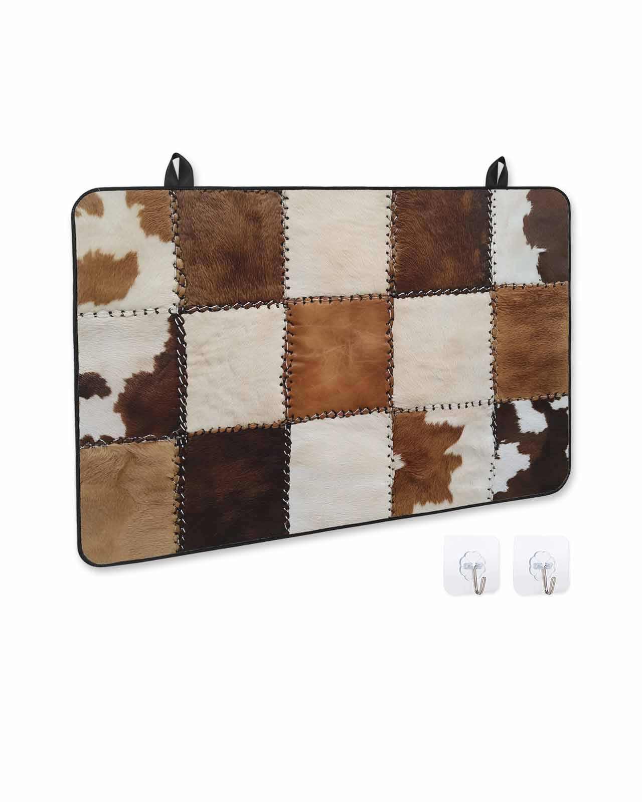nqOlkjepod Large Induction Cooktop Protector Mat 24"x21", Abstract Cowhides Stove Top Covers for Electric Stove, Brown Beige Animal Fur Texture Stove Burner Cover Mats, Glass Top Stove Cover