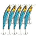 thumbnail image 3 of 5Pcs Artificial Simulation Minnow Long Shot Lure Bait with Treble Hook Fishing Accessory4#, 3 of 9