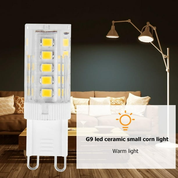 Lámpara 4 bombillas LED G9 de 5 W, minibombilla de maíz, foco de ahorro de energía para el hogar (blanco cálido)