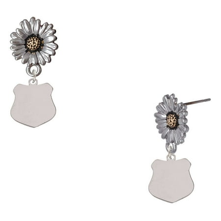 Delight Jewelry Stainless Steel Police Badge Blank – Two-tone Daisy Flower Post Earrings Delight Jewelry Stainless Steel Police Badge Blank – Two-tone Daisy Flower Post Earrings