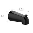 thumbnail image 3 of Design House Universal Slip-On Bath Tub Diverter Spout with Pull Up Control, Matte Black, 3 of 11