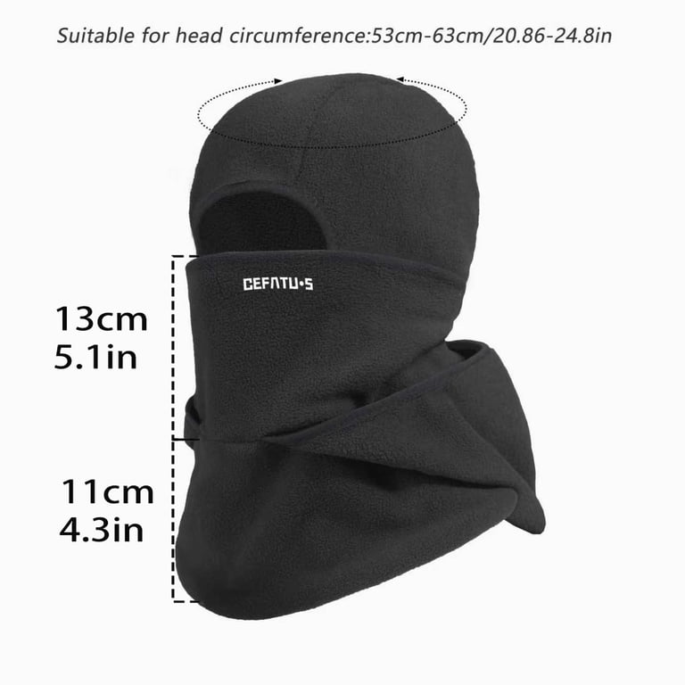 Men Black Winter Balaclava Ski Mask Fleece Windproof Thermal Face Cover Mask Balaclava for Men, Pack Fleece Winter Face Cover, Adjustable  main image 3
