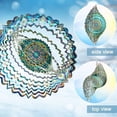 thumbnail image 4 of Wind Spinner Mandala Peacock - 12In Laser Cut Stainless Steel Wind Spinners Outdoor, 3D Kinetic Hanging Sculpture, Rustproof Metal Garden Decor Yard Art, Unique Gift for Women, Men, Holidays, 4 of 5