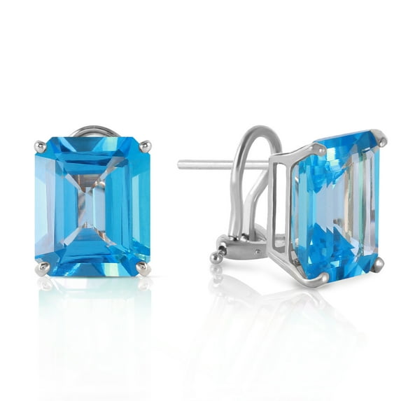 Galaxy Gold 14k White Gold 14kct Genuine Blue Topaz French Clip Earrings