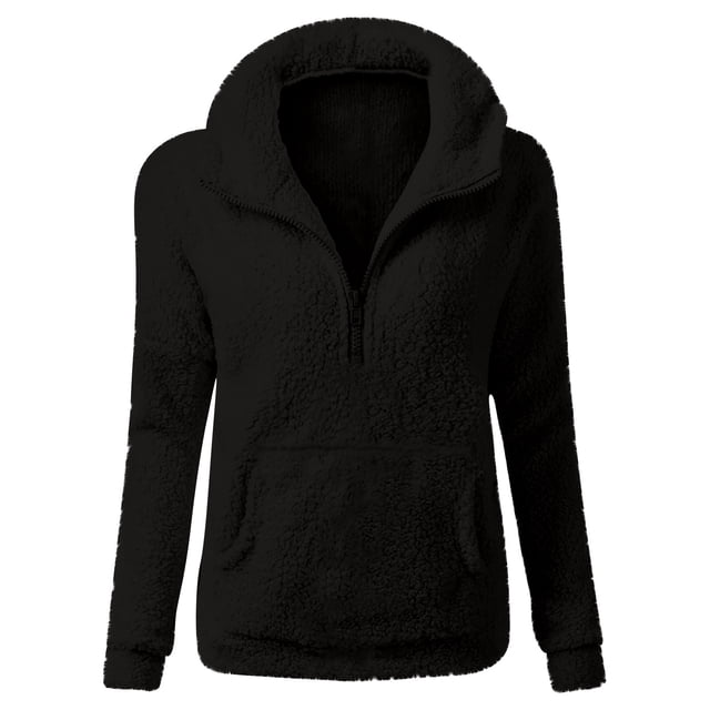 LSLJS Chandails à Fermeture Éclair pour Femmes Vestes Manches Longues Chandail à Capuche Décontracté Ample Manteau avec Poches