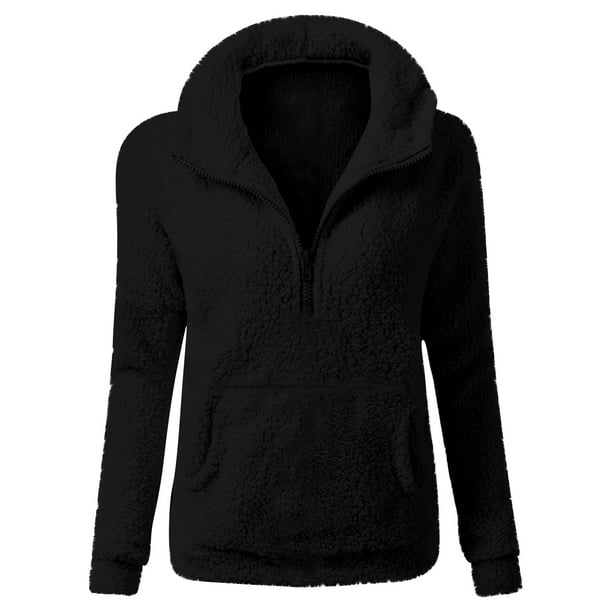 Puntoco - Abrigo con capucha para mujer, abrigo de invierno con cremallera de lana cálida, abrigo de algodón, prendas de vestir Puntoco Puntoco-5102