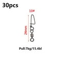thumbnail image 1 of Bgsha 30 Pack Ball Bearing Fishing Swivels Snap Coastlock Fishing Line Connector, 1 of 9