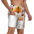 thumbnail image 2 of Kdxio Thanksgiving Print Men'S Swim Trunks With Compression Liner 7 Inch Inseam Quick Dry Swim Shorts, 2 of 7