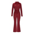 thumbnail image 6 of mihongmao Summer Travel Outfits for Women Vacation Outfits Women's Long Sleeve Solid Color Hoodie Loose Dress Girl Spring Winter Loose Dress Red XL, 6 of 8