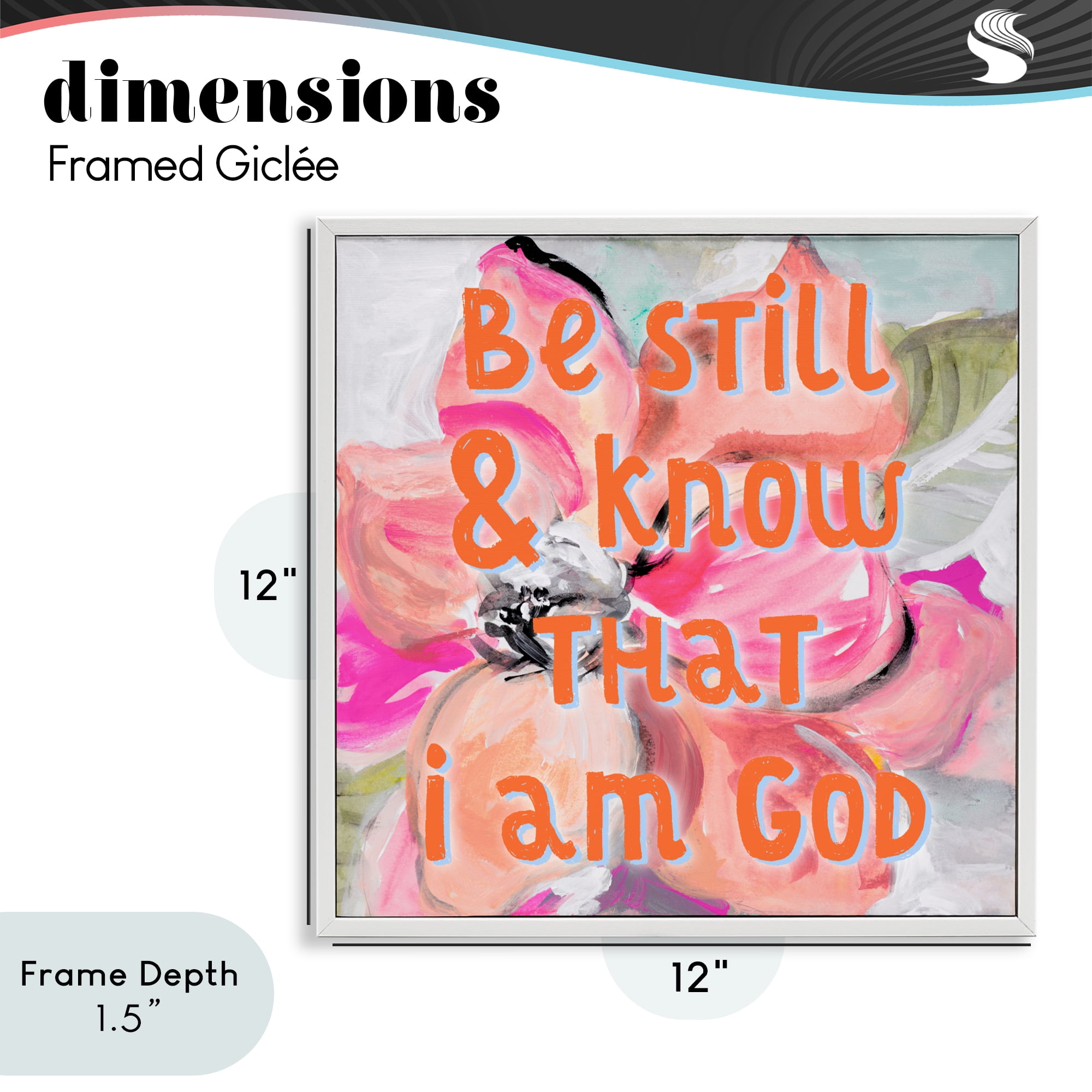 Stupell Industries Bright Be Still Scripture White Framed Giclee Art, design by Lanie Loreth