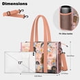 thumbnail image 5 of Teacher Tote Bag,Dachshund and Flower Teacher Utility Tote Bag,Large Work Tote Bags for Women with Multiple Pockets,Top Zipper Closure,13.8x10.6x6.7 Inch, 5 of 5