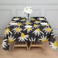thumbnail image 5 of 60x60in(152x152cm) Square Tablecloth, Waterproof Polyester Table Cover, Wrinkle Resistant & Washable Fabric for Dining, Kitchen, Picnic, Daisy Flowers Print, 5 of 6