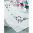 thumbnail image 1 of Modern Flowers Tablecloth Stamped Embroidery Kit-32"X32", 1 of 1