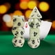 thumbnail image 3 of Dados de 7 Piezas D4-D20 Juego de Dados de Varios Lados Zulema Blanco Verde, 3 of 8