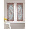 thumbnail image 3 of Traditional Ethnic Tier Curtains 45 Inch Length,Sheer Curtains for Bedroom Living Room Window Western Rustic Tribal Boho Prints Rod Pocket Drapes Kitchen Curtains Small Half Window 27.5"x45" 2 Panels, 3 of 7