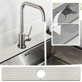 thumbnail image 2 of Faucet Mat for Kitchen Sink - 15.7"x4" Water Absorbing Stone Tray for Sink, Diatomite Fast-Drying Faucet Mat, Faucet Splash Guard for Bathroom Counter ,White, 2 of 6
