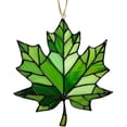 thumbnail image 2 of Stained Glass Maple Leaf Ornament, 3.14 inch Hanging Fall Window Decoration, Acrylic Xmas Tree Pendant, Handcrafted Suncatcher, Autumn Wall Accent, Festive Holiday Home Decor, Christmas Ornament, 2 of 3