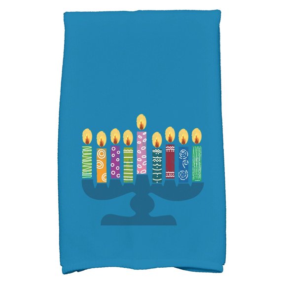 E by Design Hanukkah Festival of Lights Geometric Print Kitchen Towel