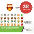 thumbnail image 2 of Royal GreenColorful Owl Stickers for Arts, Crafts, Toys and Games 1.5 nch (37mm) - 240 Pack, 2 of 6