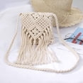 thumbnail image 3 of MaoXinTek Bolso bandolera de crochet con forro para mujer, estilo bohemio, para playa, verano, para viajes, uso diario, color beige, 3 of 6