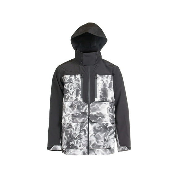 Habit Angler's Bluff Rain Jacket, Habit Gray Waves/Black, Large