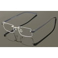 thumbnail image 2 of Lightweight Rimless Reading Glasses Metal with Flexible Temple - Rectangular Anti Blue Blocker Reader Clear Lens 2.75, 2 of 4