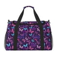 thumbnail image 1 of Fotbe Bright Purple Butterflies Bolsa de Viaje con Estampado, Bolsa de Fin de Semana para Mujer con Compartimento para Zapatos, Bolsa de Gimnasio con Bolsillo Húmedo, 1 of 7