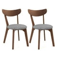 thumbnail image 1 of Costway Ensemble de 2 Chaises de Salle à Manger, Chaise Latérale Rembourrée à Dossier Courbé avec Pieds en Bois Massif, 1 of 7
