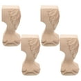 thumbnail image 4 of WEUVEB Beige Wood Furniture Legs Elegant Carved Design for Cabinets, 4 of 9