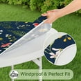 thumbnail image 4 of Elastic Edge Round Tablecloth Featuring Subtle Floral Prints, Made from Water-Resistant Polyester for 44-52 Inch Round Tables, 4 of 6