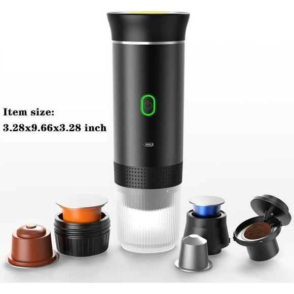 Machine à Espresso Électrique Portable, Cafetière 3 en 1 pour Capsules et Poudre de Café Compatible avec les Capsules Nespresso Original,