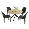 thumbnail image 2 of 45.3" Round Dining Table Set, Mid Century Modern Round Dining Table for 4 Person, with Steel Legs, Coffee Table for Kitchen Dining Room, Office, Save Space, 2 of 4