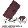 thumbnail image 5 of Wallet Case for iPhone 6 6S, Retro 9 Card Slots Zipper Pocket Handbag Case PU Leather Magnetic Closure Kickstand with Wrist Strap TPU Flip Case - Wine Red, 5 of 14