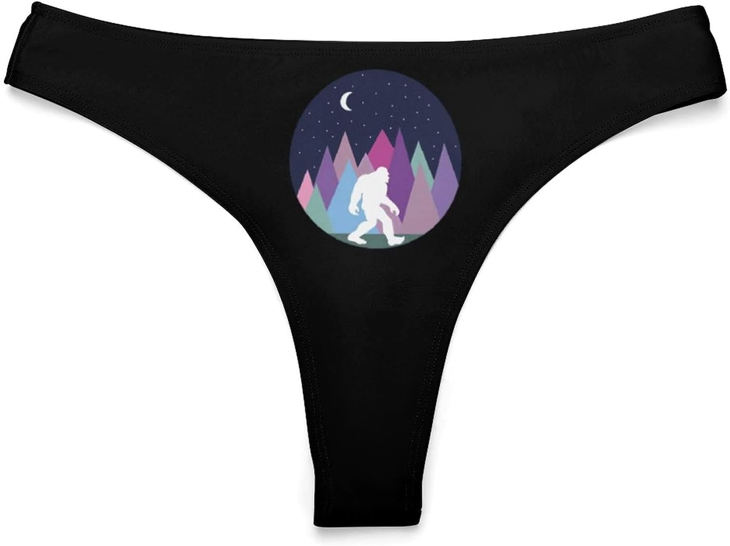 Mutli Color Forest Bigfoot Sasquatch Women's Underwear Thongs Sexy  Breathable T-Back Panties 