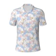 thumbnail image 2 of Daiia Orchids Flowers Pattern Men’s Polo Shirts,Solid Deck Shirt,Classic Fit, Breathable Cotton Polo for Casual and Sport Wear-Medium, 2 of 7