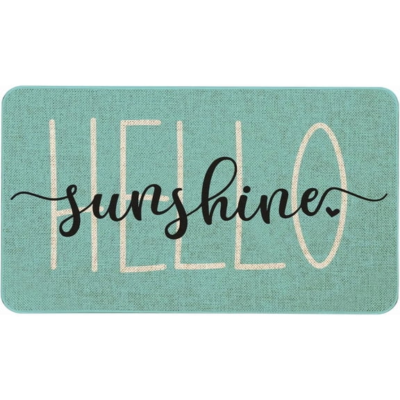 Spring Summer Welcome Door Mat 30x17 Inch Hello Sunshine Doormat for Indoor Outdoor Entrance Non-Slip Washable Floor Mats Spring Summer Home Decor Rug